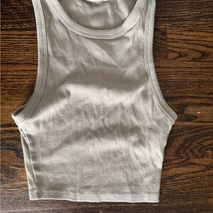 Zara Light Gray Ribbed Tank Top